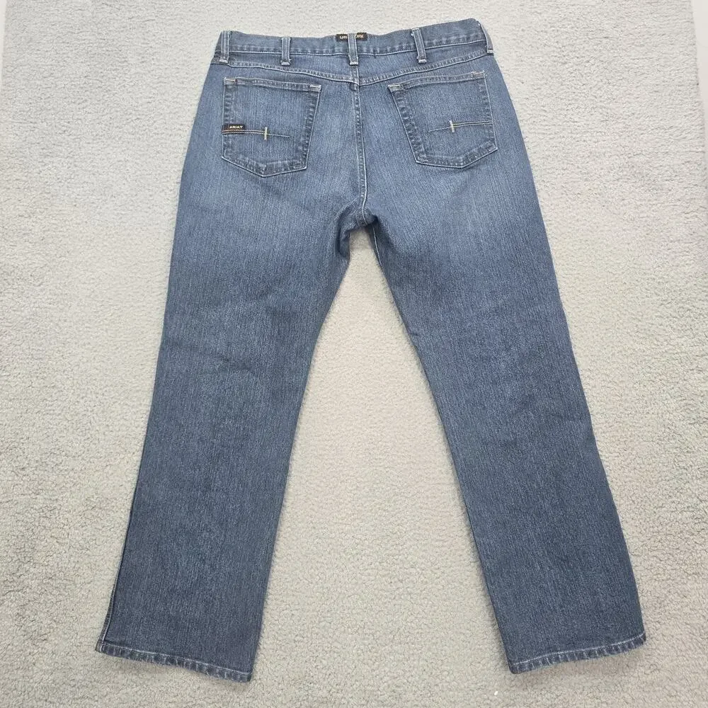 Ariat Rebar M4 Relaxed Boot Cut Jeans Mens 36x31 Carbine Blue Denim 10016221
